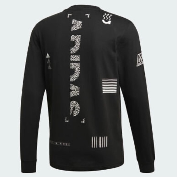 ADIDAS SPORTSWEAR ID GRAPHIC MASHUP ICON RACING LONG SLEEVE TEE MEN'S SIZE XS - Picture 2 of 5